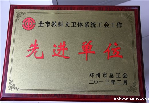全市科教文卫体系统工会工作先进单位 市总工会（2013）