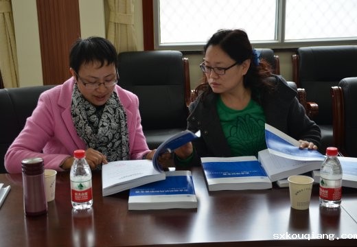 督察组认真查阅学校档案材料